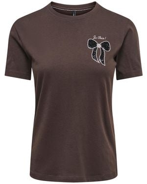 ONLY T-Shirt Onlkita - Braun