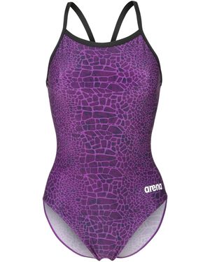 Arena Badeanzug Snakeskin Lightdrop Back - Lila