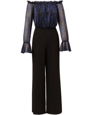 Adrianna Papell Jumpsuit Crinkle Crepe Jumpsuit - Schwarz