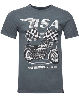 Re:Covered T-Shirt Bsa British Motor Flag - Grau