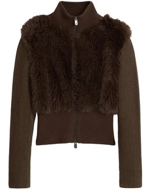 Desigual Knit Sweater With Fur - Braun