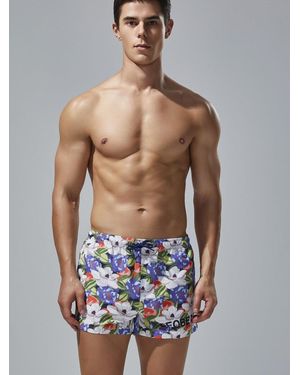 SEOBEAN Badeshorts Flower - Blau