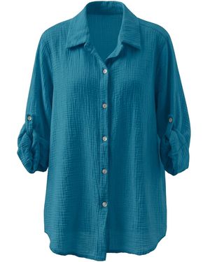 TorWeit Oversizeshirt Essential Cotton Shirt - Blau