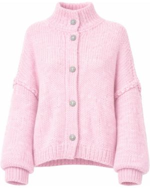 Worldclassca Strickjacke Knit Cardigan Mit Knopf - Pink