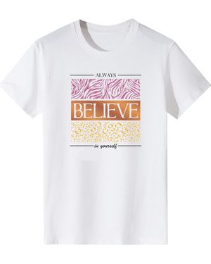 LAPA PLUS Shirt Retro Zebra & Leopard Print T-Shirt - Weiß