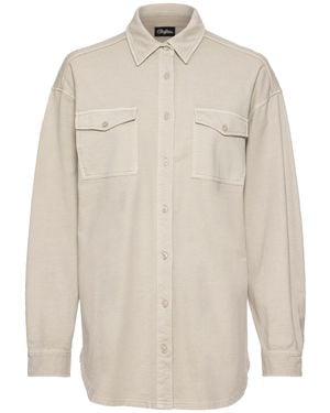 Buffalo Blusenshirt Loungeshirt im Used-Look, Loungewear - Weiß