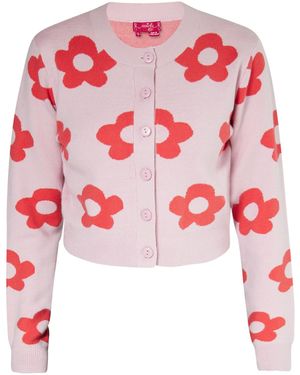swirly Strickjacke - Rot