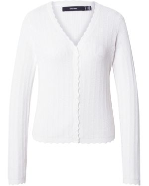 Vero Moda Strickjacke VMLUXLIGHT POINTELLE LS V-NECK CARDIGAN - Weiß