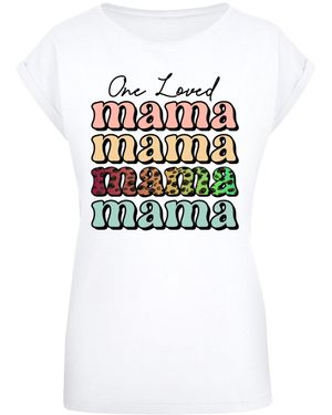 F4NT4STIC T-Shirt Mothers Day Mama Typography Leopard Print Pastel - Weiß