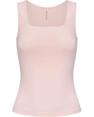 cfab Top Cotton Tanktop Mit Eckigem Ausschnitt - Pink