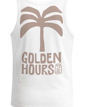 Neverless Shirt Golden Hours Palme - Weiß