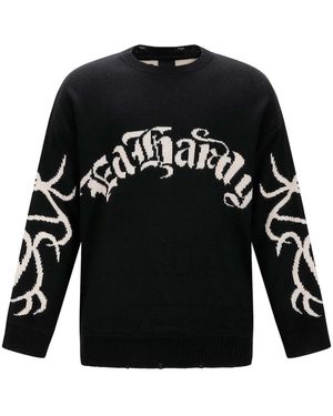 Ed Hardy Pullover Intarsien Tattoo Drache - Schwarz