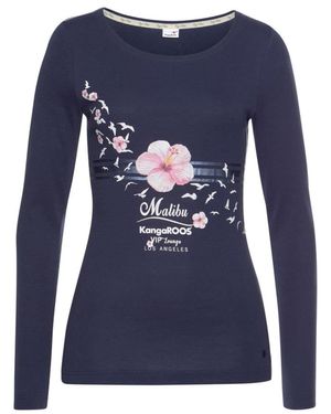 Kangaroos Longsleeve Mit Print - Blau