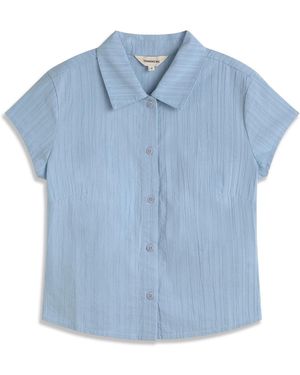 Thinking Mu Bluse Kitty - Blau