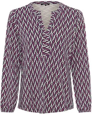 Olsen Langarmshirt, Gerade Geschnitten, Mit Gummizug An Den Ärmeln - Lila