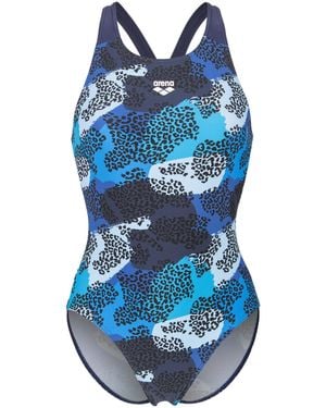 Arena Badeanzug Camo V Back - Blau