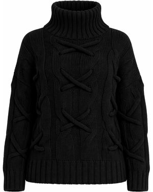 Worldclassca Strickjacke Strick Pullover Mit Stehkragen - Schwarz
