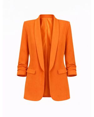 Worldclassca Blazer Damen Blazer 3/4 Arm Mit Raffung - Orange