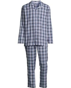 Seidensticker Pyjama Lang Classic Twill - Blau