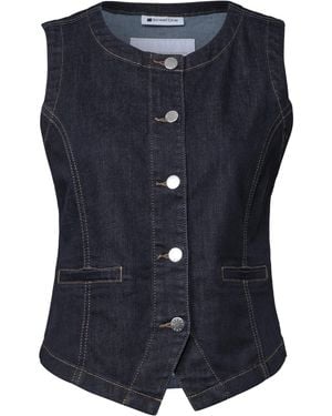 Street One Denim Weste Mit Rundhals Und Knöpfen - Blau