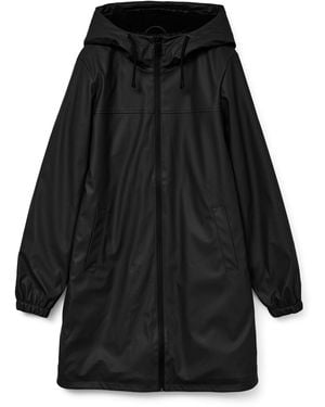 Vero Moda Regenjacke VMASTA TEDDY COATED COAT NOOS - Schwarz