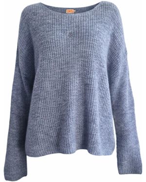 LIKS. Munich Pullover Strickpullover Leichte Rippenstruktur Aus Alpaka-Woll-Mischung - Blau