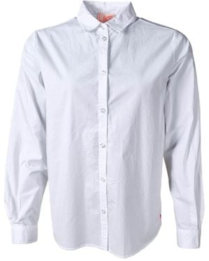 LIKS. Munich Bluse Bluse Mit Knopfleiste Und Schriftzug Im Rt - Blau