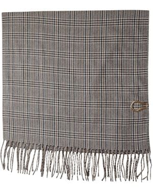 Street One Karierter Schal Mit Brosche - Grau