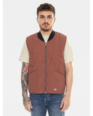 Dickies Weste Quilted Vest Nin Mahogany - Rot