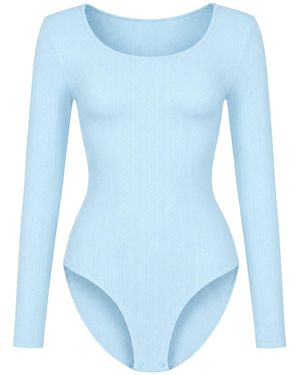 cfab Shapingbody Longsleeve Bodysuit Sculpting Shapewear With Briefs - Blau