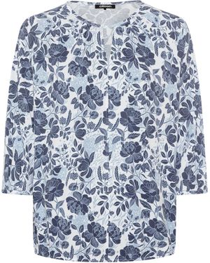 Olsen T-Shirt Mit Gummizug Am Ärmelsaum - Blau