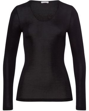 Hanro Unterhemd Woolen Silk - Schwarz