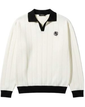 Kleidermafia Pullover Oversized Embroidered Polo Sweater - Weiß