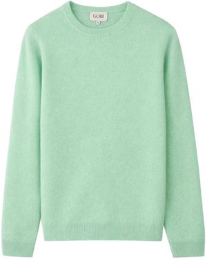 Gobi Cashmere Pullover Essential Cashmere Crewneck Sweater - Grün