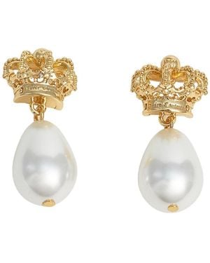 Juicy Couture Ohrringe Heritage Crown & Pearl Drop - Weiß