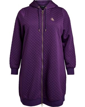 Active By Zizzi Strickjacke 'Aemana' - Lila
