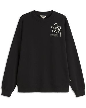 Thinking Mu Sweatshirt Flower Rope - Schwarz