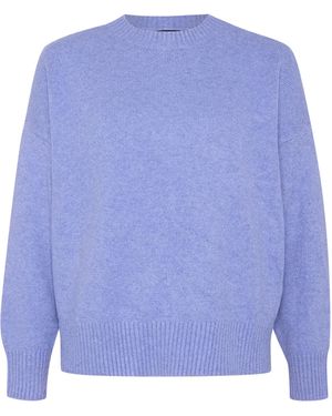 antargo Pullover Knitted Oversize Sweater - Blau