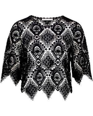 BETTY&CO Lochstrick-Pullover Mit Lochmuster - Schwarz