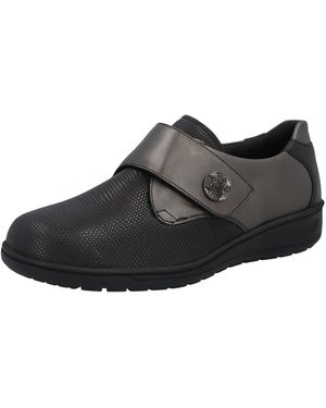 SOLIDUS Mokassin Slipper Damen 29506 30580 Echtleder - Schwarz
