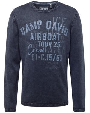 Camp David Pullover - Blau
