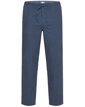 CMPD Sommerhose Aus Leinen-Mix Mit Elastikbund - Blau