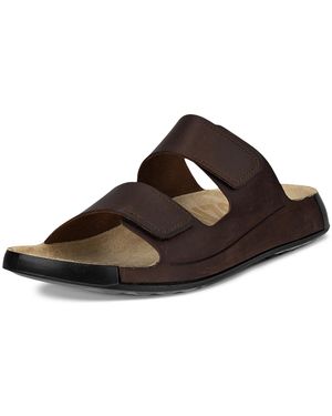 Ecco Cozmo M Pantolette Sommerschuh, Schlappen, Klettschuh mit dezenten Ziernähten - Schwarz