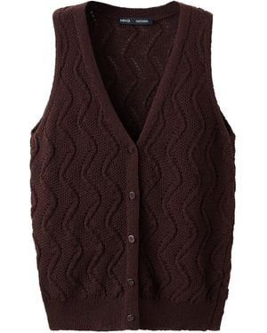 Mango Strickweste Sitona - Lila