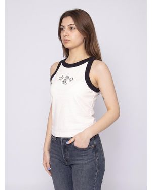 Wrangler Top Ringer Tank Worn - Weiß