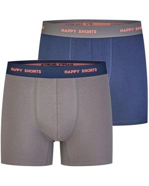 HAPPY SHORTS Boxershorts 2 Jersey Trunk Boxer Shorts Pant - Blau