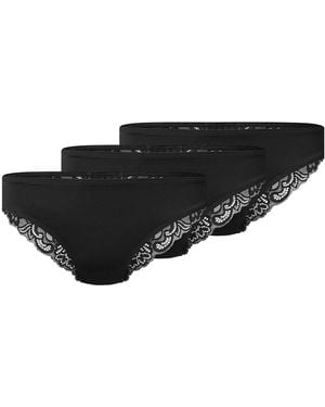 Snocks Seamless Tanga Mit Spitze - Schwarz