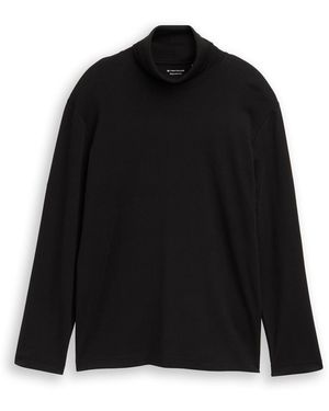 Tom Tailor Basic Rollkragenshirt - Schwarz