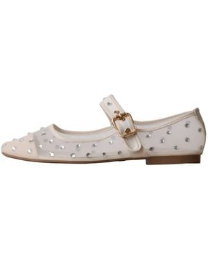 Super Mode Ballerina Ballerinas Mit Riemchen Von Alta Moda - Weiß