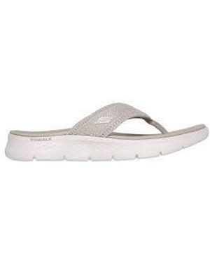 Skechers Zehentrenner Pantolette Damen 141459 Tpe Kunststoff (Synthetik) - Weiß